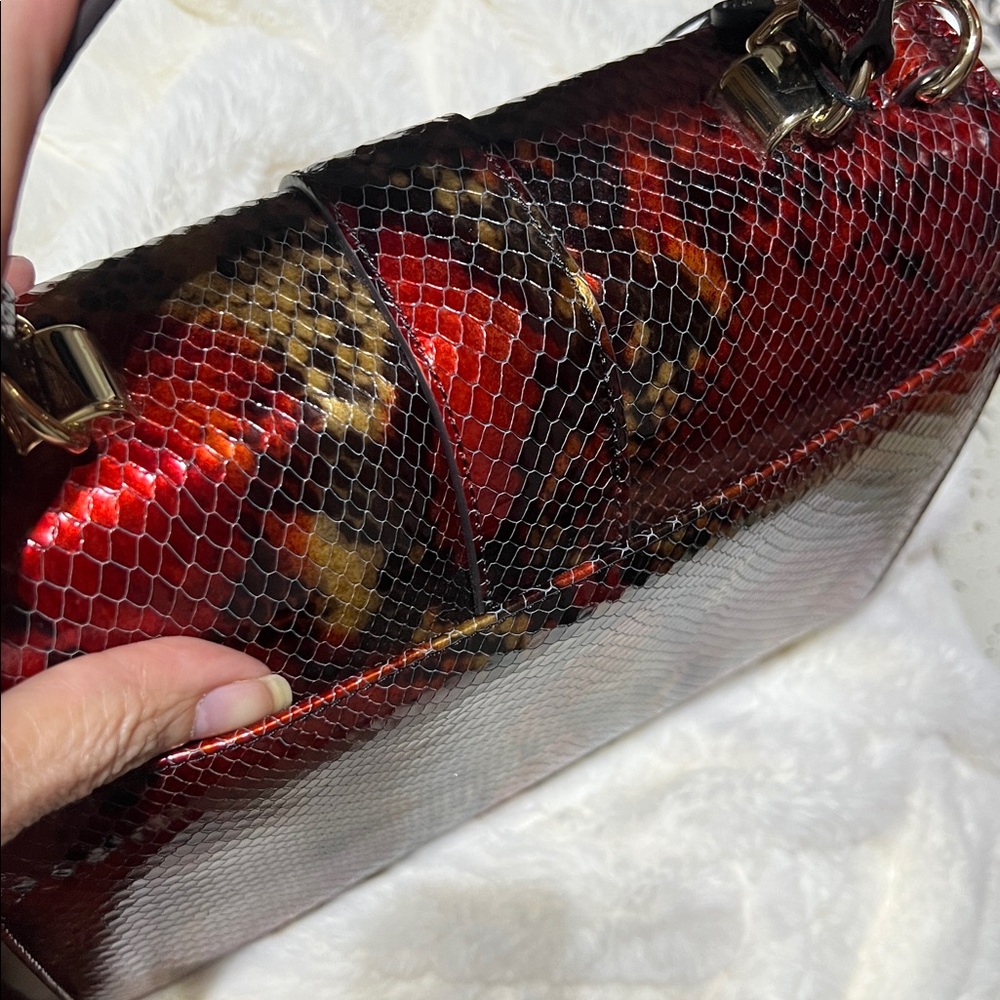 BRAHMIN Mini Francine Satchel with matching Veronica Wallet/Crimson Rosebay NWT - Picture 8 of 15